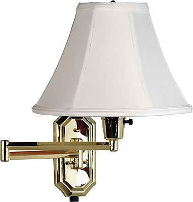 Kenroy Home Nathaniel Wall Swing Arm Lamp, Polished Brass Finish Staples